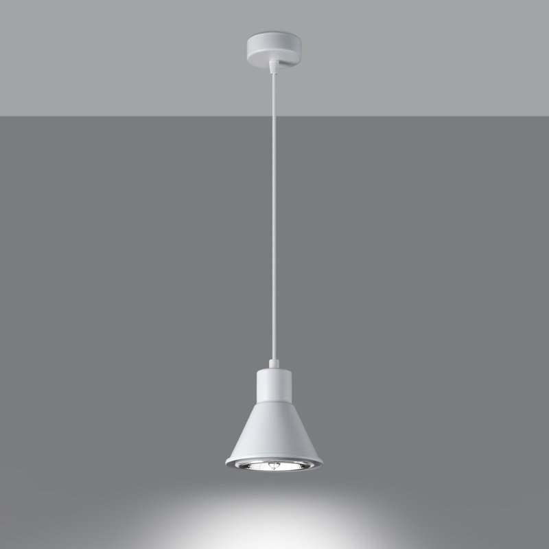 Bertus 1 - Light Stainless Steel Pendant, White