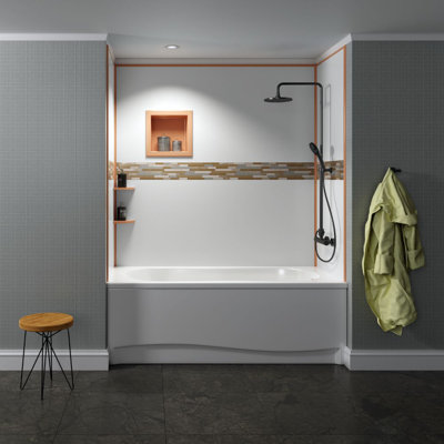 72'' W 48'' D 96'' H Tongue And Groove Polyvinyl Chloride (PVC) Wall