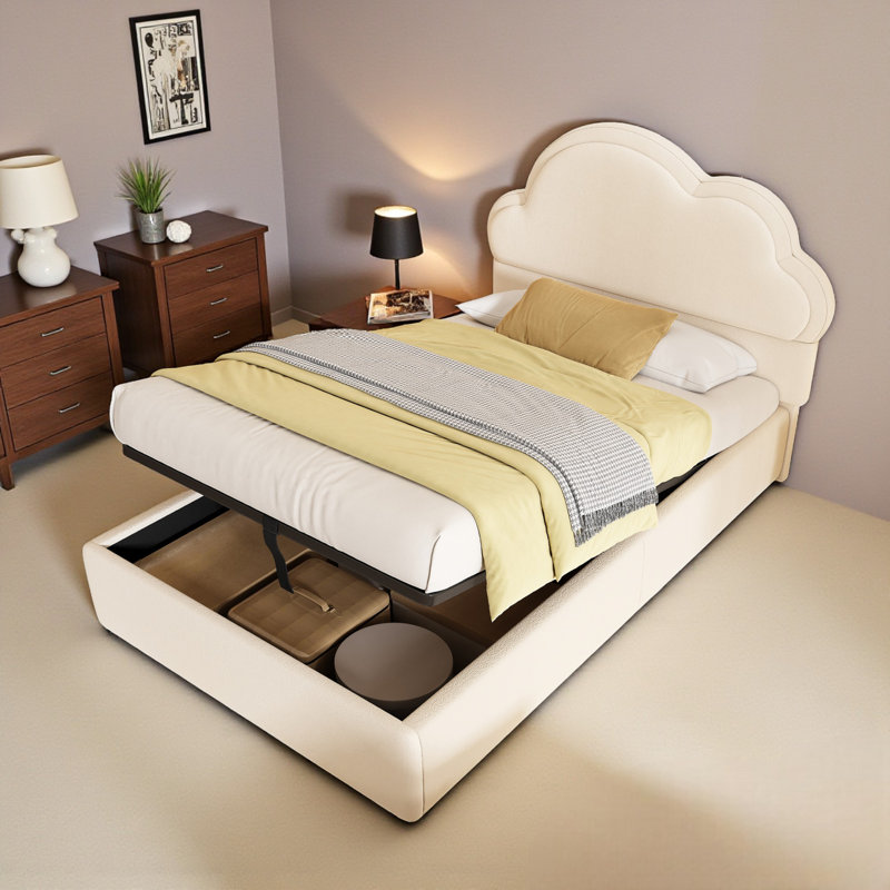 Upholstered Ottoman Storage Bed, Single (3')