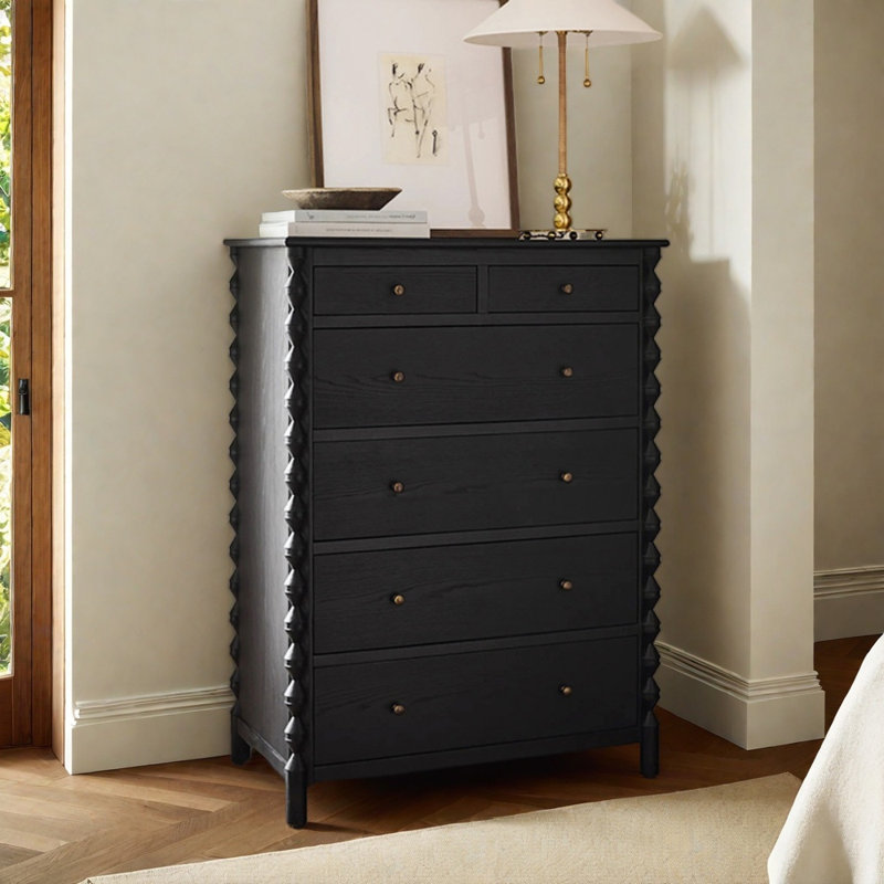 Retro Simple Black Wood Accent Chests