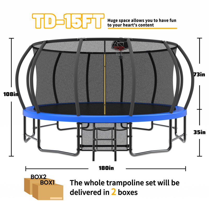 Trampoline pour enfants_108X180X180, Bleu