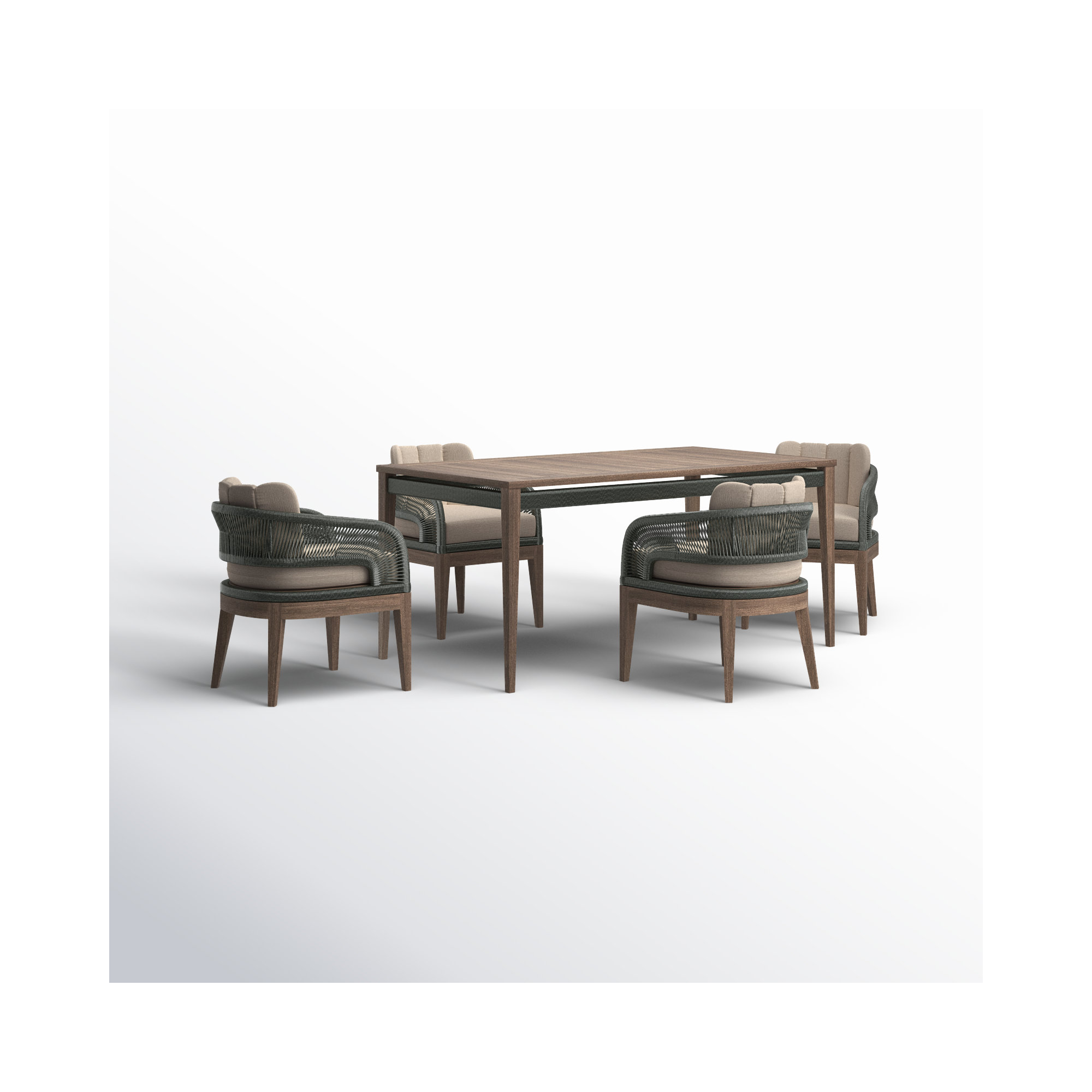 65'' Rectangular 4 - Person Outdoor Dining Set with Cushions