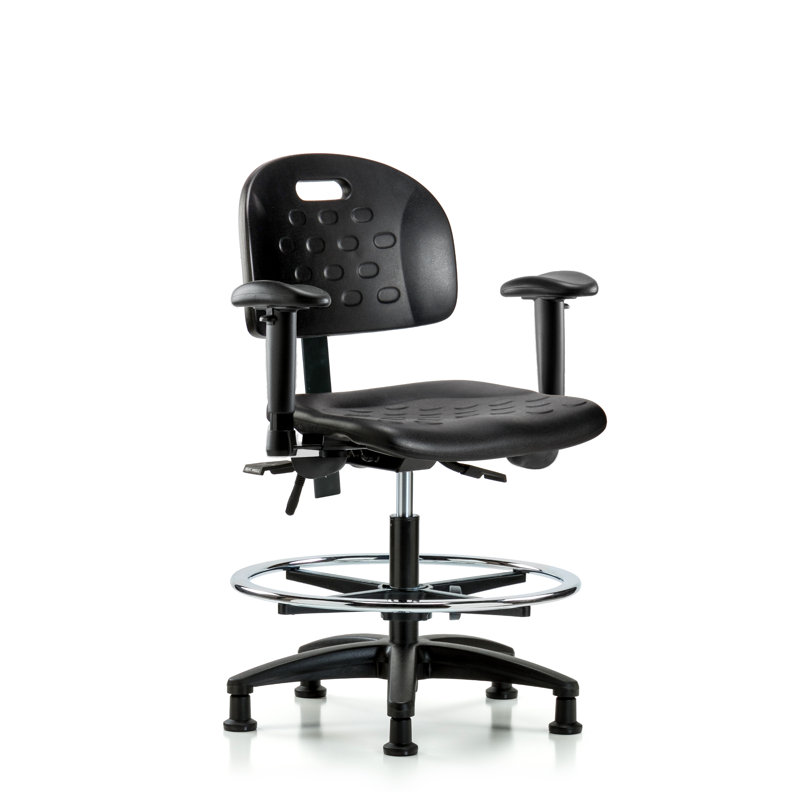 Alexandra Drafting Chair, Casters, Included, Black