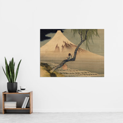 Boy Viewing Mount Fuji by Katsushika Hokusai - No Frame Painting