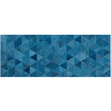 Trilogia Cowhide Geometric Area Rug in Dark Blue