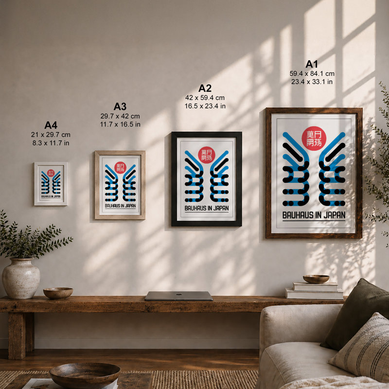 Bauhaus in Japan Geometric - Framed Print, A1 - 84.1 x 59.4 cm, Unframed