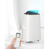 14000 Btu Portable Air Conditioner With Remote Control,Quiet Ac Unit To 700 Sq Ft,24 Hour Timer Grey Lid
