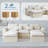 120" Comfy Cloud Couch U Shaped Sectional Sofa, Modular Sectional Sofa, 5-Seater Comfy Cloud Couch with Movable Ottomans, Chenille Sofa Sleeper Deep Seat Couches for Living Room With Two Ottomans-1004575592