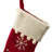 Boiled Wool Red Stocking with Pom Poms and Snowflake Design - Red, White - 20"