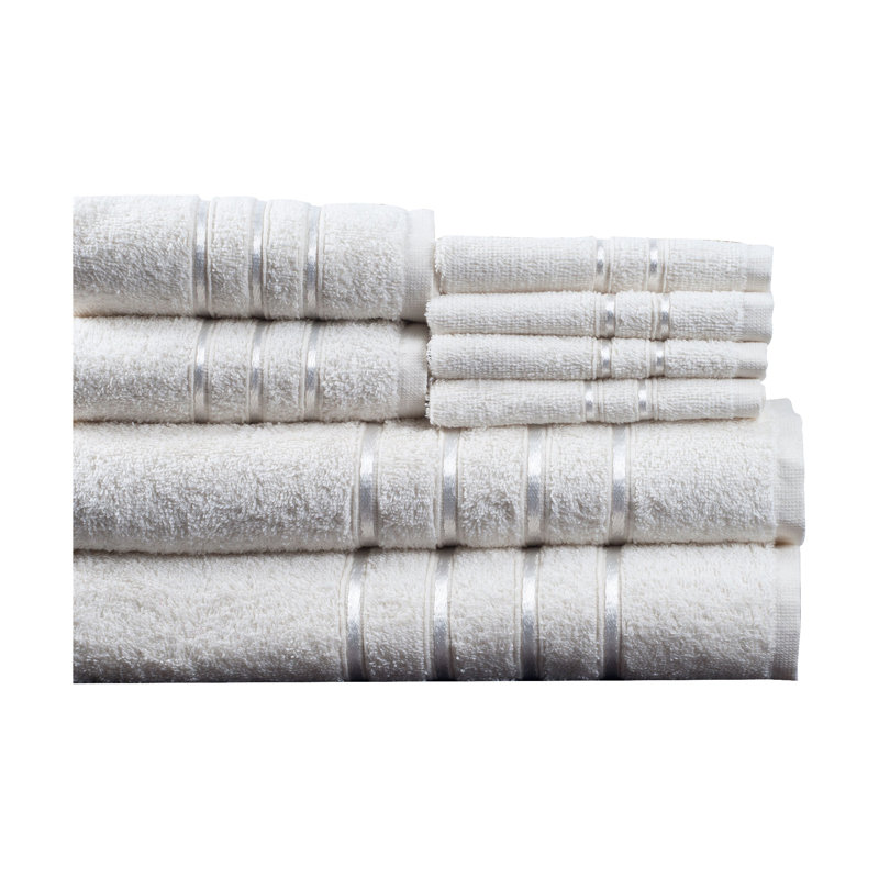 Ensemble de 8 serviettes de bain 100% coton 8 pièces - avec 4 débarbouillettes, 2 serviettes à main et 2 serviettes de bain pour la maison