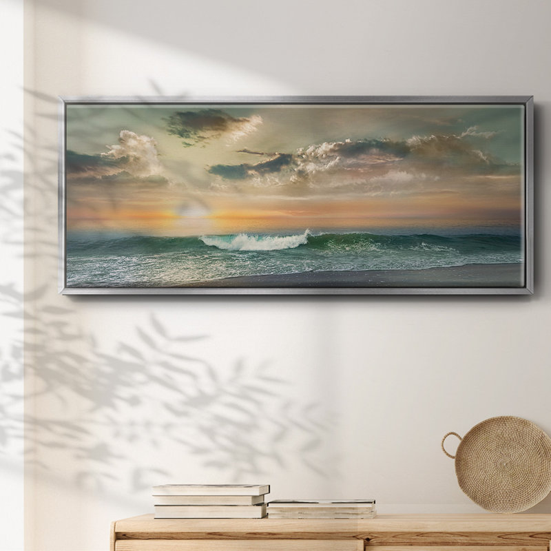 Sundown, peinture sur toile encadrée, Argent, H 24 po x l 60 po