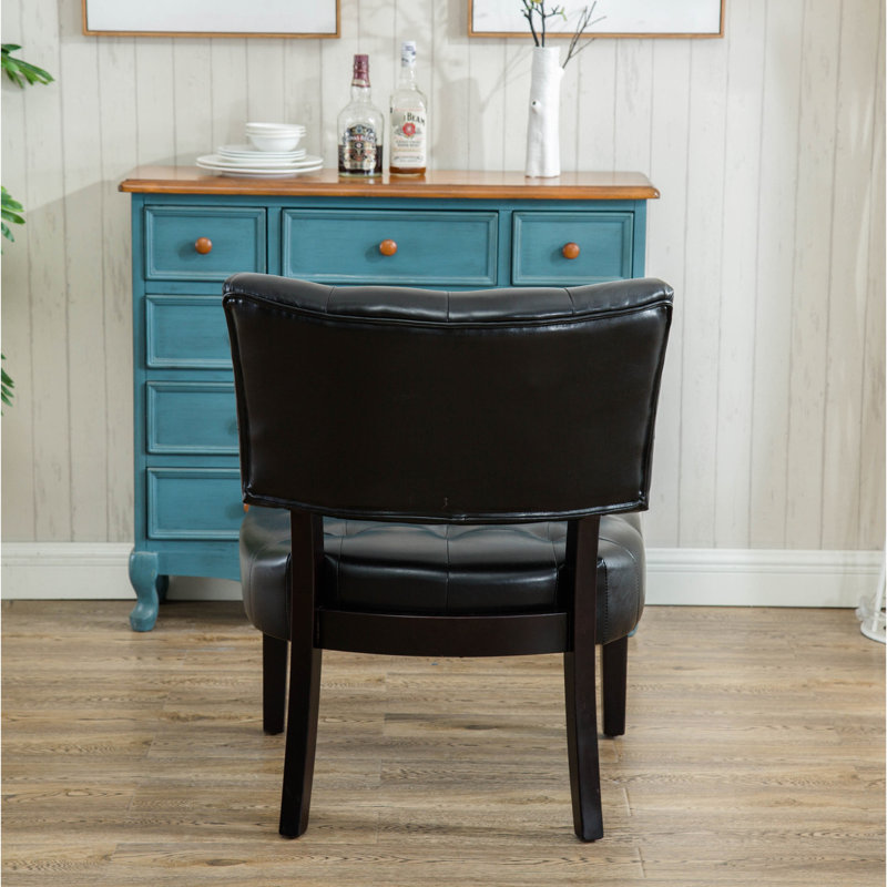 Fauteuil d'appoint capitonné en similicuir avec sièges surdimensionnés