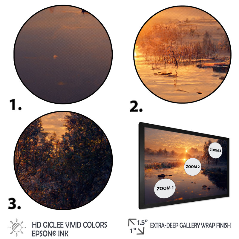 Lucin - paysage chalet montagnes du lac, H 12 po x l 20 po x P 1 po, Cadre photo noir