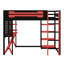 Lit mezzanine avec bureau d'étude, tablette de rangement et prise de courant-652058563