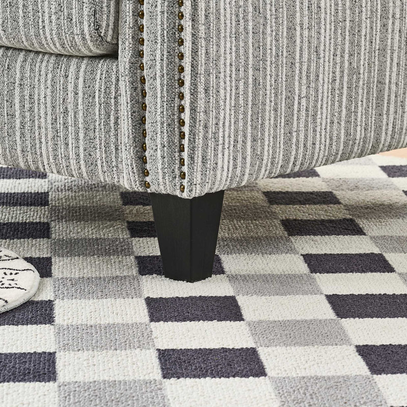Comfy Upholstered Armchair for Living Room, Gray/White, 1