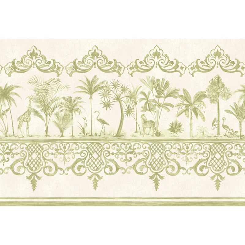Rou Wallpaper Border, Old Olive