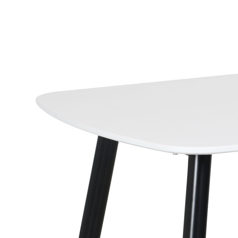 Aspen Rectangular Dining Table with 4 Swivel Upholstered Fabric Chairs - Modern Dining Set, White, Light Grey