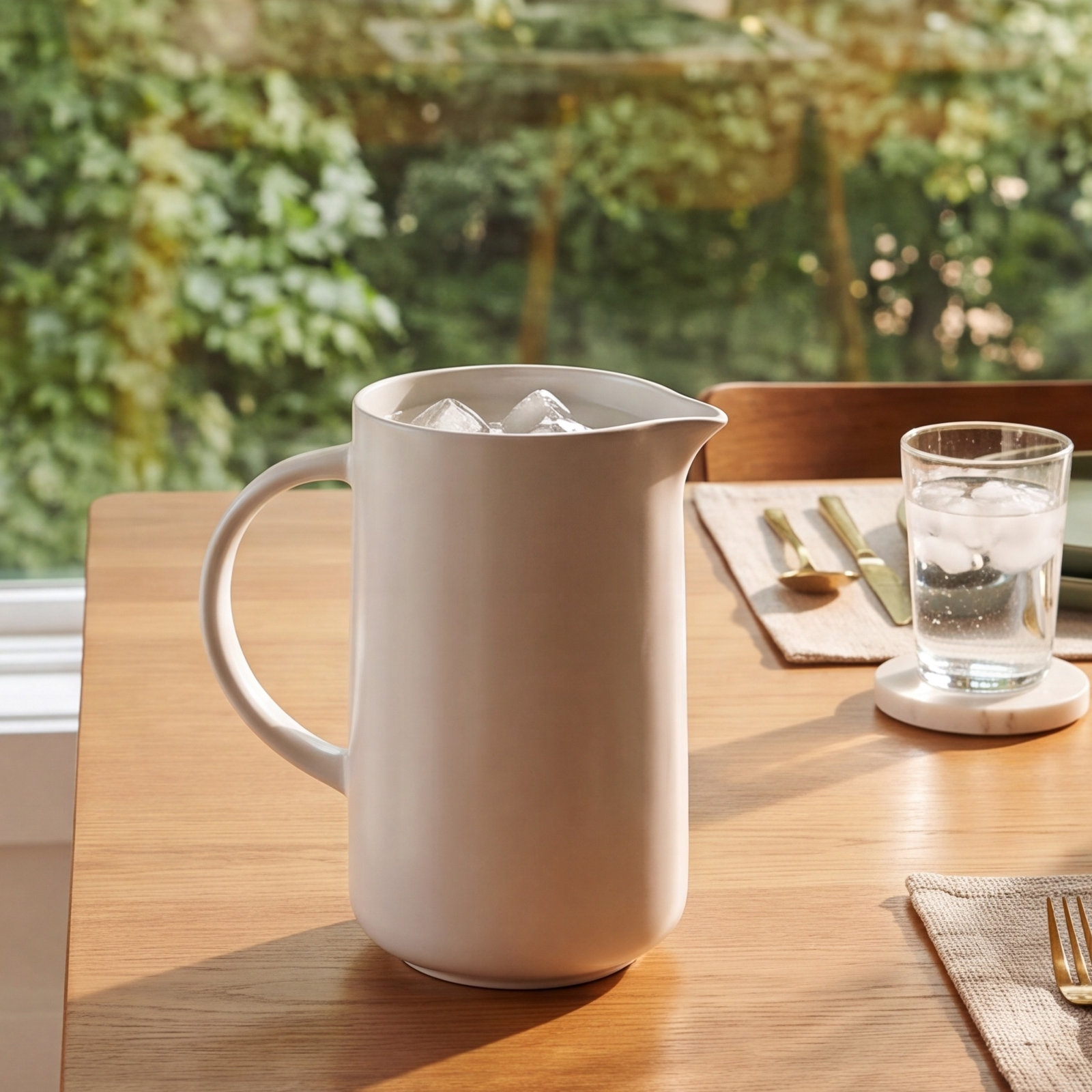 Stoneware Pitcher, White