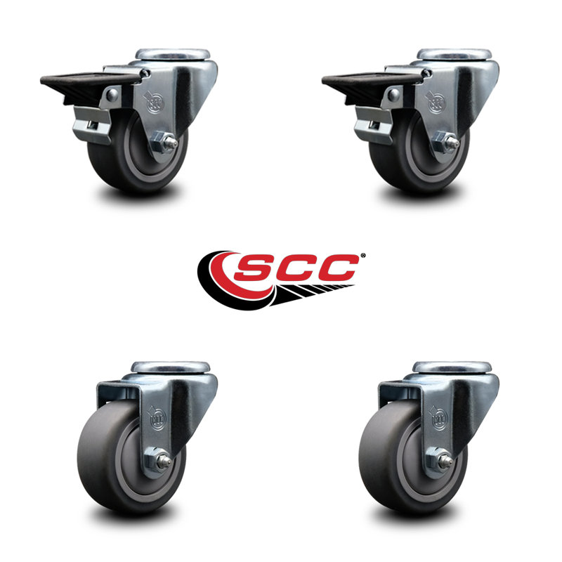 4-Piece Thermoplastic Rubber Caster Set