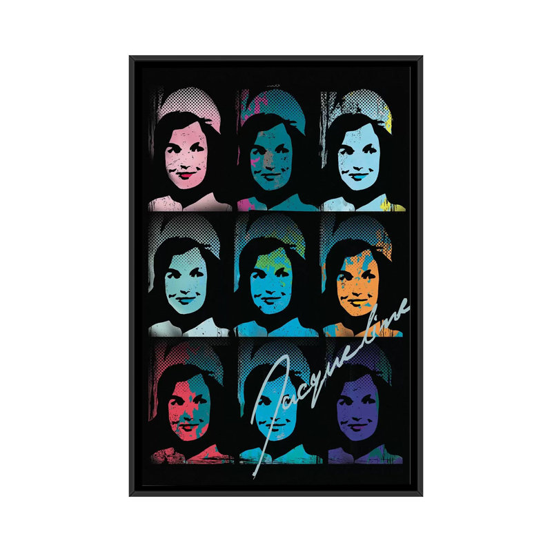 «Jacqueline Kennedy Onassis Pop Art Collage», reproduction d'impression sur toile, H 26 po x l 18 po x P 1,5 po, Pas de tapis