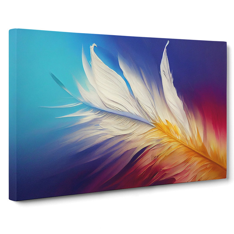 Harmonious Bird Feathers - Wrapped Canvas, 35cm H x 50cm W x 3cm D