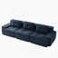 Canapé modulaire moderne de 117 pouces, tissu en velours côtelé, canapé 3 places surdimensionné avec assise profonde, passepoil perlé, conception capitonnée, connexion par boucle, sans assemblage, conception antidérapante, bleu-146062434-146062442-146062447