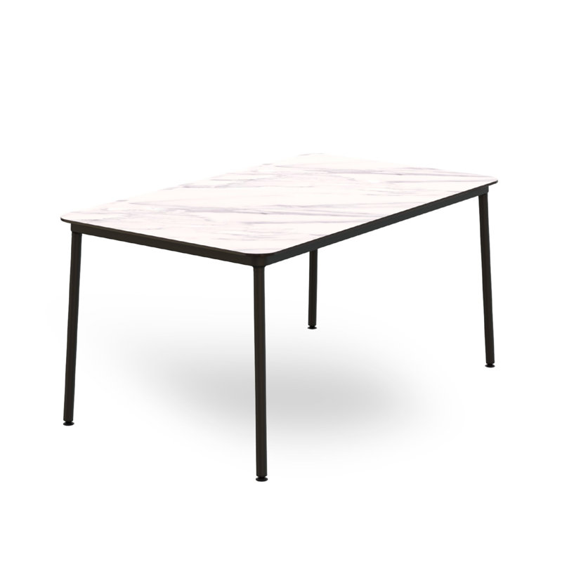 Hub Metal Base Dining Table, 29.53"H x 59.06"L x 35.43"W, White