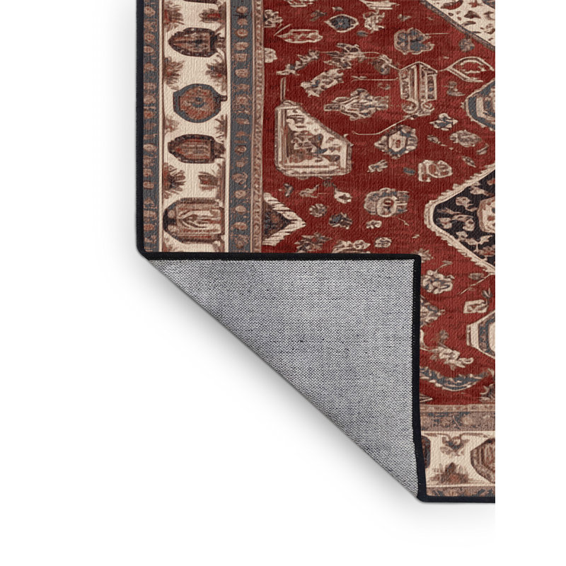 Tapis brun lavable à la machine, Rond 3 pi