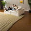 Canapé modulaire beige en chenille de qualité supérieure pour le salon