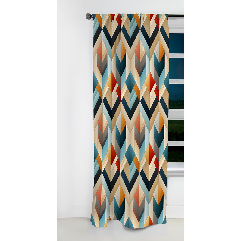 Motif à chevrons Urban Geometric - Rideau à chevrons - Rideau occultant à chevrons - 1 panneau, L 52 po x L 120 po