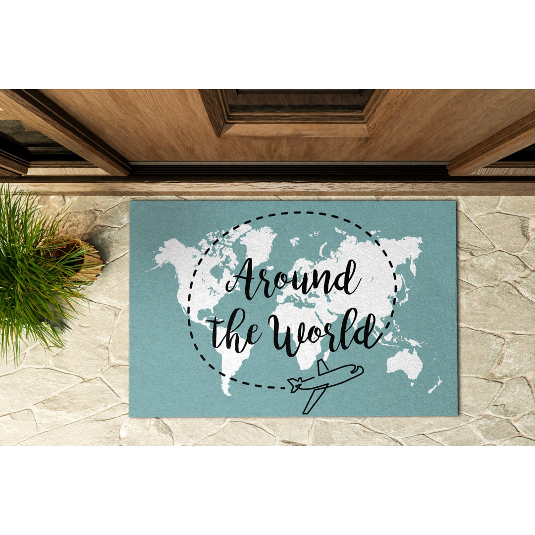 Around the World B60 x L90 cm Rutschfeste Türmatte für draußen