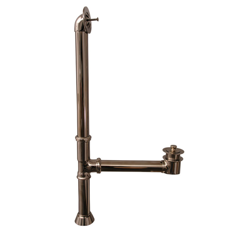 66'' x 30'' Freestanding Soaking Cast Iron Bathtub, Polished Nickel