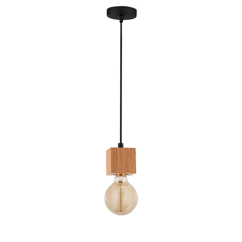 Luminaire suspendu à 1 lumière Hendrick, Noir / brun