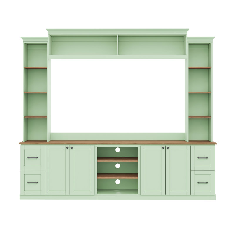41 meuble audio-vidéo, meuble télé Mint avec tablettes réglables en noyer, console rétro élégante, tiroirs et plan de rangement pour installation murale