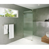 Aurora 32 in. x 78 in. Fully Frameless Fluted Radius Single Fixed Shower Panel