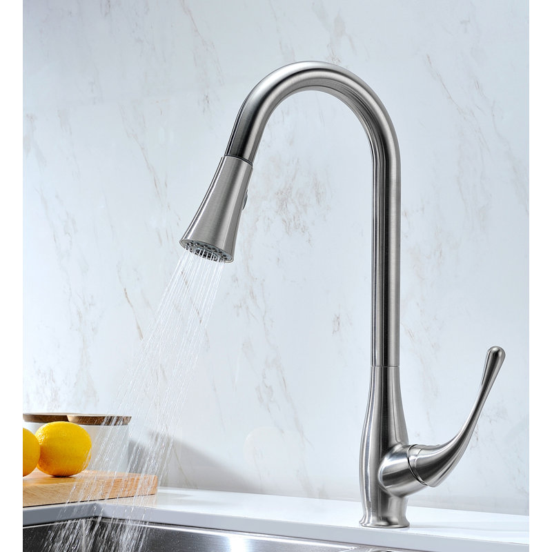 ANZZI Pull Down Kitchen Faucet, Brushed Nickel