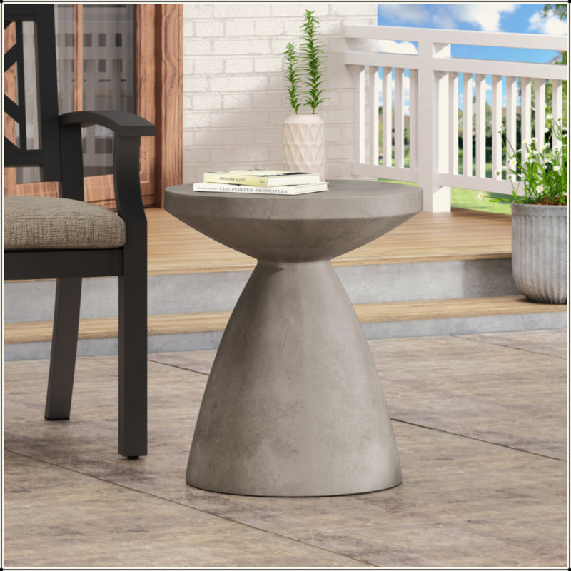Table d'appoint d'extérieur en béton léger au design élégant et pratique