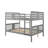 Cendara Loft Bed With Open Storage Shelves And Built-In Ladder, Solid Pine Wood And MDF-1205649277