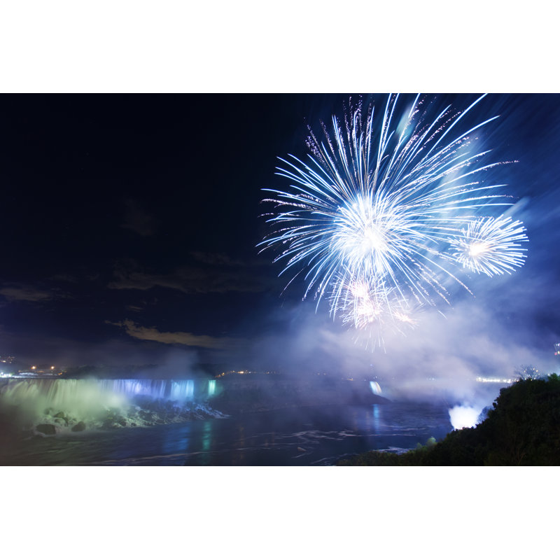 Fireworks Over Niagara Falls - Wrapped Canvas Print, 30cm H x 46cm W x 3.8cm D