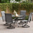 4 Person Swival Chair Patio Dining Set