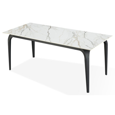 Stone Top Metal Base Dining Table