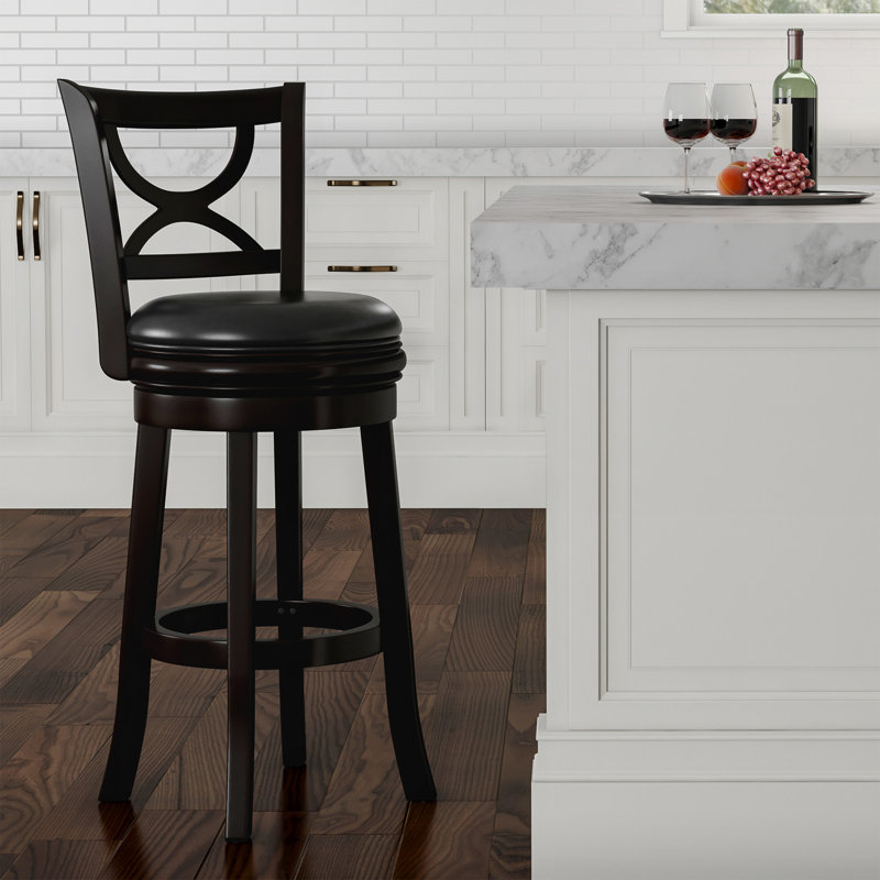 Swivel Upholstered Counter Stool, Black
