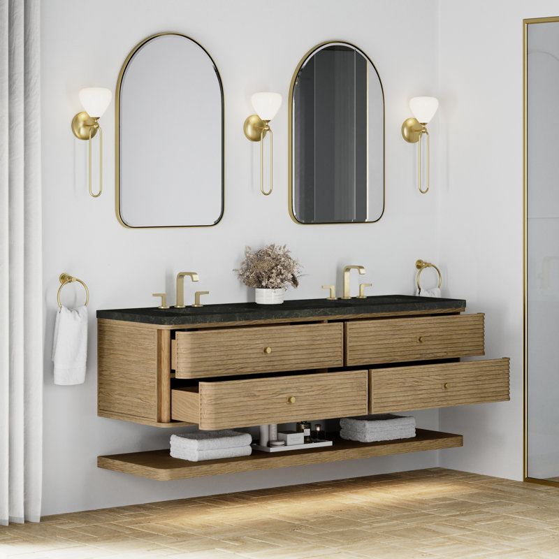 Allamari 72" W Double Vanity, Phantome Eclos, Dune Mist, 8" Widespread