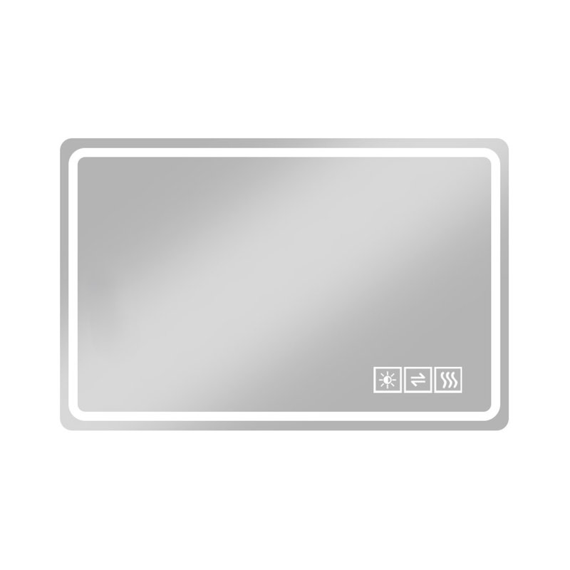 Miroir de salle de bain avec lumières à DEL et brouillard: 3 couleurs, à 5 niveaux d'intensité variable, à fixer au mur