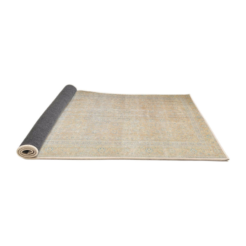 Tapis traditionnel beige / noir, Rond 4 pi