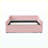 Pink Full Size Upholstered Convertible Daybed with Tufted Backrest, Trundle, and Storage-129412853