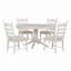 5-Piece Dining Table Set, Round Extendable Dining Table And 4 Upholstered Dining Chairs-1162613590