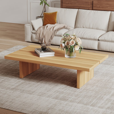 47.2" Modern Rectangular Coffee Table, Pretty Wood Texture