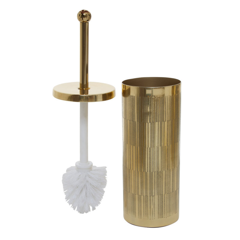 Strout Free-Standing Toilet Brush and Holder, Gold