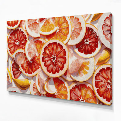 Art mural sur toile fruit rouge pamplemousse